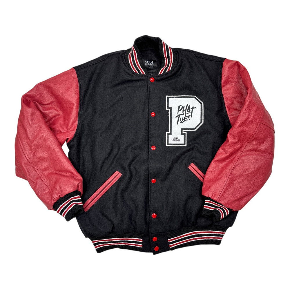 5001 Flavors Black Varsity Jacket Guy Torry’s Phat Tuesdays est 1995 Large